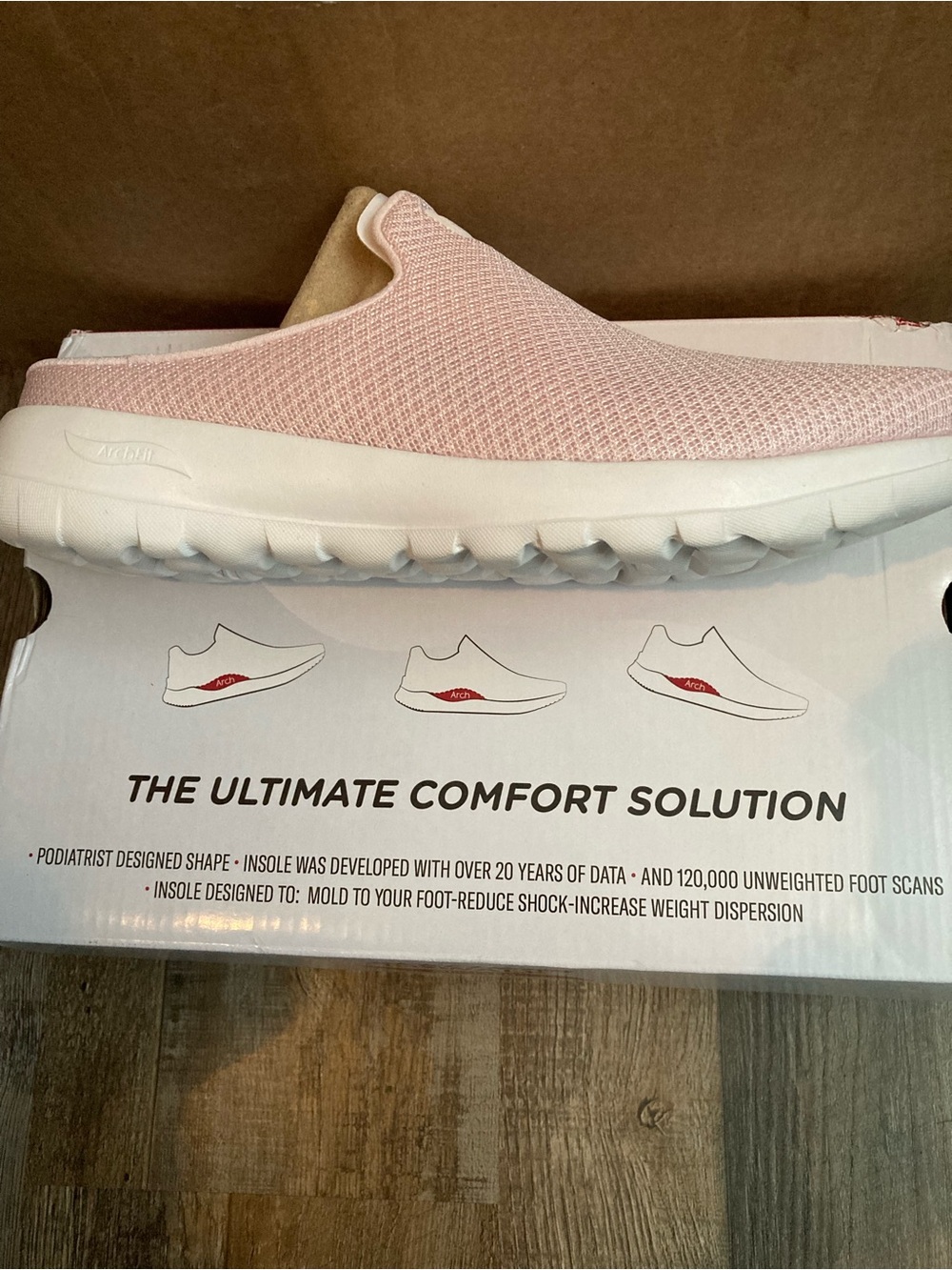 Skechers Slip-On Mule in Light Pink with White Sole
